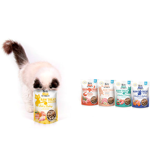 Brit Care Cat Raw Treat freeze-dried Hair&Skin Лакомства для здоровья кожи и шерсти у кошек, фото 3