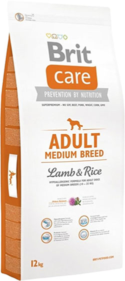 brit care adult medium breed lamb & rice