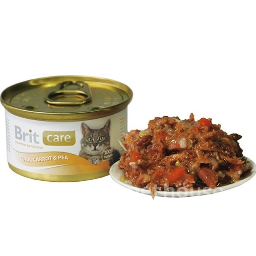 Brit Care Консерва с тунцом, морковью и зеленым горошком для кошек, фото 2