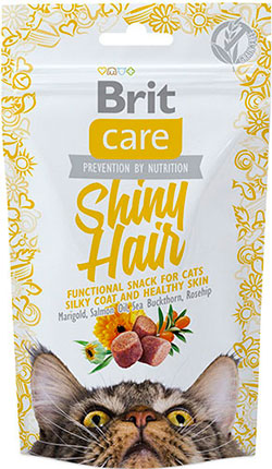 Brit Care Cat Snack Shiny Hair Лакомства для поддержания красоты шерсти у кошек