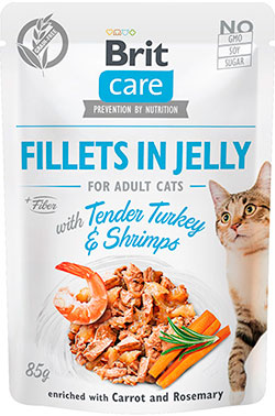 Brit Care Cat Fillets In Jelly з індичкою та креветками для котів