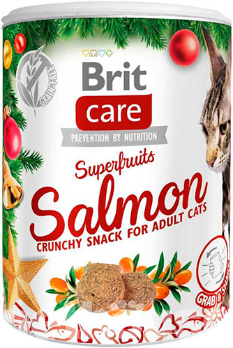 Brit Care Cat Christmas Snack Лакомства с лососем и облепихой для кошек