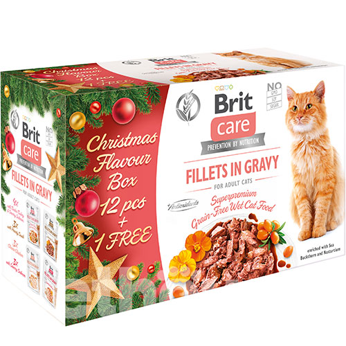 Brit Care Cat Fillets In Gravy Christmas Box Набор влажного корма для кошек
