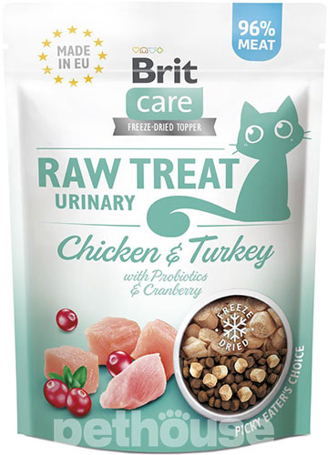 Brit Care Cat Raw Treat freeze-dried Urinary Лакомства для здоровья мочевой системы у кошек