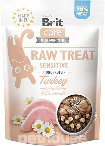 Brit Care Cat Raw Treat freeze-dried Sensitive Ласощі для котів із чутливим травленням