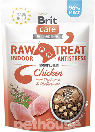 Brit Care Cat Raw Treat freeze-dried Indoor & Antistress Лакомства для уменьшения стресса у кошек