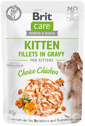 Brit Care Cat Fillets in Gravy с курицей для котят