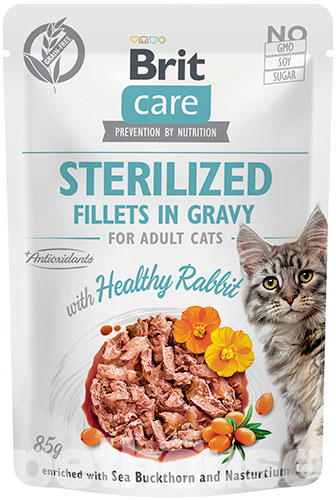 Brit Care Cat Fillets in Gravy Sterilized з кроликом для стерилізованих котів