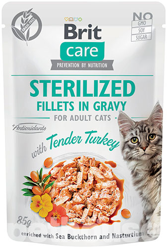 Brit Care Cat Fillets in Gravy Sterilized с индейкой для стерилизованных кошек