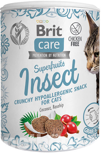 Brit Care Cat Snack Superfruits Insect Лакомство для взрослых кошек
