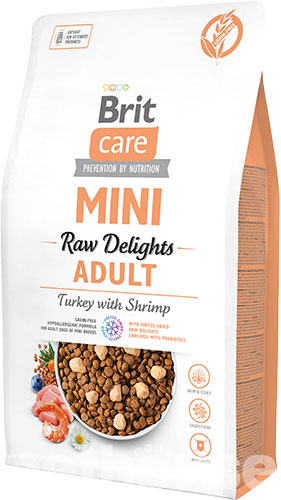 Brit Care Mini Raw Delights Grain Free Adult Turkey with Shrimp Brit Care Mini Raw Delights Grain Free Adult Turkey with Shrimp