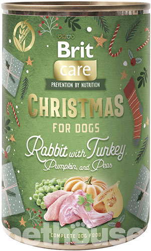 Brit Care Dog Christmas Dinner з кроликом, індичкою, гарбузом і горохом Brit Care Dog Christmas Dinner з кроликом, індичкою, гарбузом і горохом