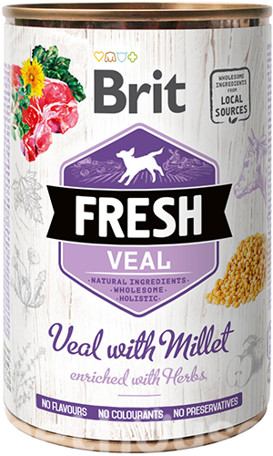 Brit Fresh Dog с телятиной и просом для собак