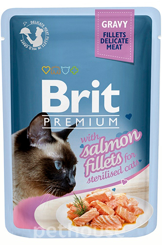 Brit Premium Филе лосося в соусе для стерилизованных кошек