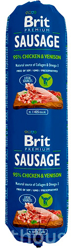 Brit Premium Sausage с курицей и олениной для собак
