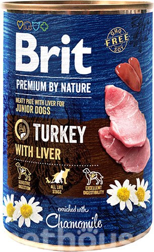 Brit Premium by Nature с индейкой и печенью для щенков