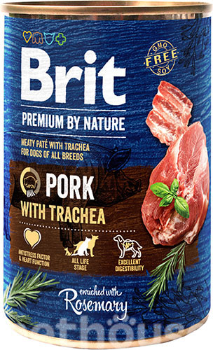 Brit Premium by Nature со свининой и трахеей для собак