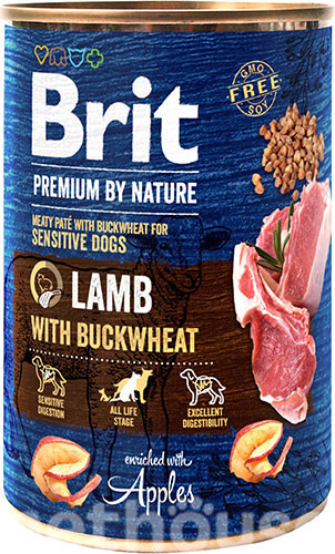 Brit Premium by Nature з ягням і гречкою для собак