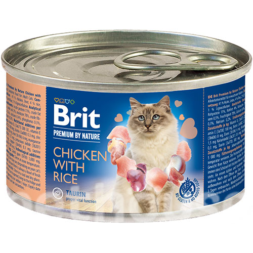 Brit Premium by Nature Cat с курицей и рисом для кошек