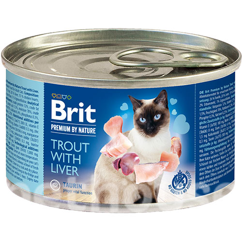 Brit Premium by Nature Cat с форелью и печенью для кошек