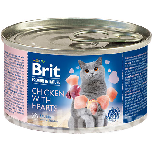 Brit Premium by Nature Cat з куркою та курячими сердечками для котів