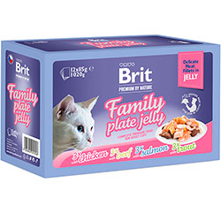 Brit Premium "Семейная тарелка" филе в желе для кошек