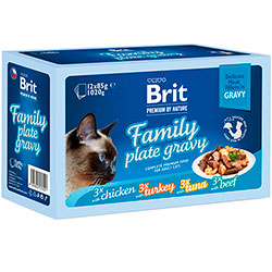 Brit Premium "Семейная тарелка" филе в соусе для кошек