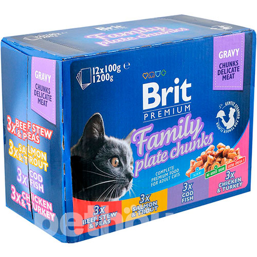 Brit Premium "Семейная тарелка" ассорти в соусе для кошек