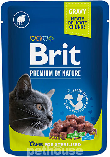 Brit Premium Шматочки з ягнятиною для стерилізованих котів