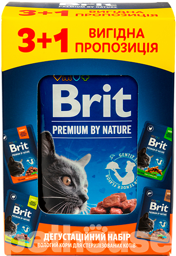 Brit Premium "Дегустаційний набір" Шматочки в соусі для стерилізованих котів