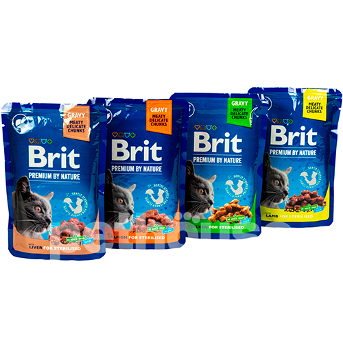 Brit Premium "Дегустаційний набір" Шматочки в соусі для стерилізованих котів
