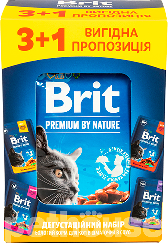 Brit Premium "Дегустаційний набір" Шматочки в соусі для дорослих котів