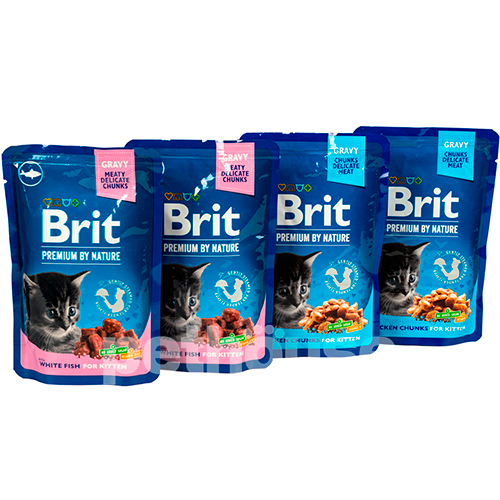 Brit Premium "Дегустаційний набір" Шматочки в соусі для кошенят