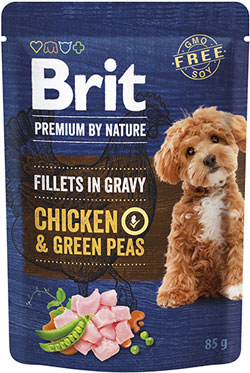 Brit Premium Філе курки із зеленим горошком в соусі для собак