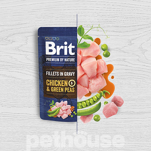 Brit Premium Філе курки із зеленим горошком в соусі для собак