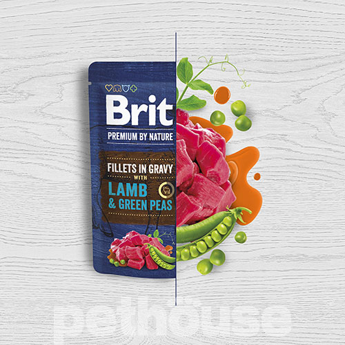 Brit Premium Філе ягняти із зеленим горошком в соусі для собак