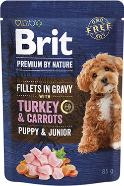 Brit Premium Филе индейки с морковью в соусе для щенков
