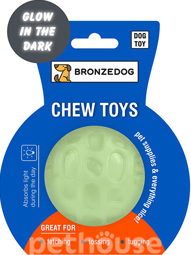 Bronzedog Chew Светонакопительный мяч с пищалкой для собак, фото 3