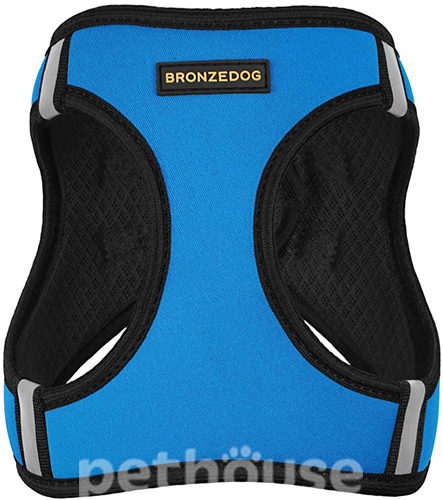 Bronzedog Sport Vest Шлея для собак дрібних та середніх порід, блакитна, фото 2