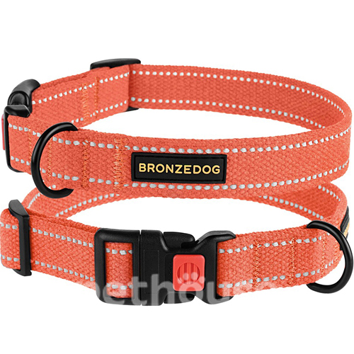 Bronzedog Ошейник брезентовый для собак, оранжевый, фото 5