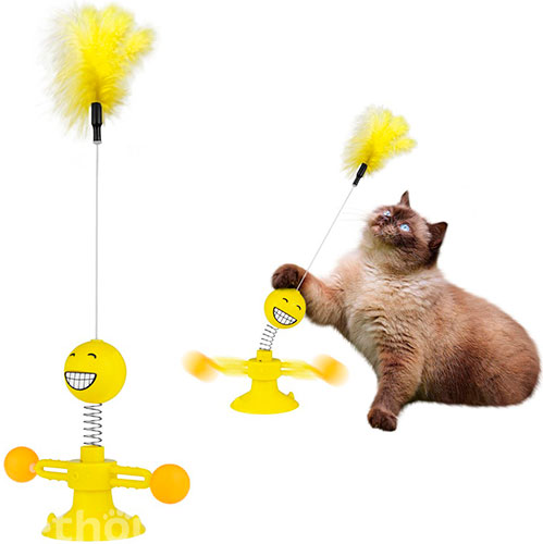 Bronzedog PetFun Интерактивная игрушка с пружиной и присоской для кошек, фото 3