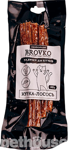 Brovko Палочки "Курица-лосось" для кошек Brovko Палочки "Курица-лосось" для кошек