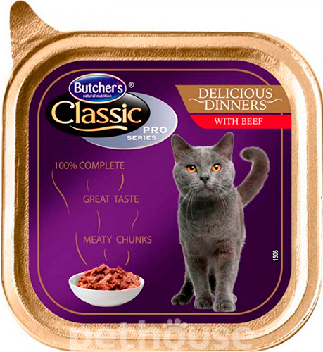 Butcher's Classic Pro series Delicious Dinners с говядиной для кошек