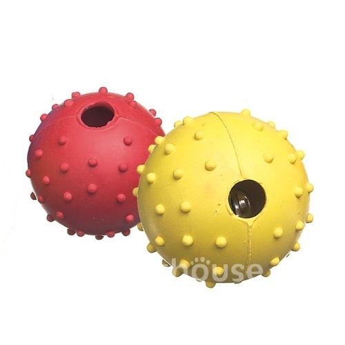Camon Мяч резиновый с шипами и колокольчиком