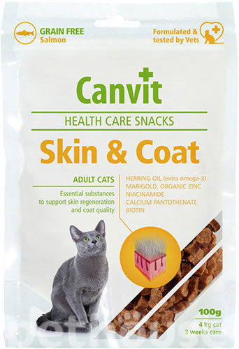 Canvit Skin & Coat Лакомства для здоровья кожи и шерсти у кошек