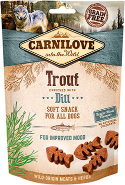 Carnilove Dog Soft Snack з фореллю та кропом для собак