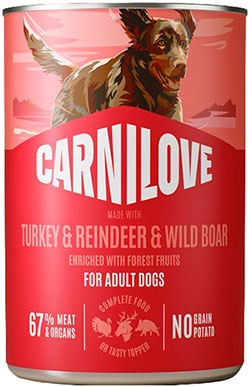 Carnilove Grain Free Dog Adult з індичкою, олениною та диким кабаном