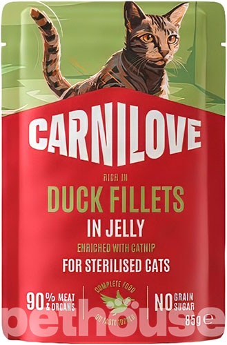 Carnilove Rich In Duck With Catnip In Jelly Cat Sterilised