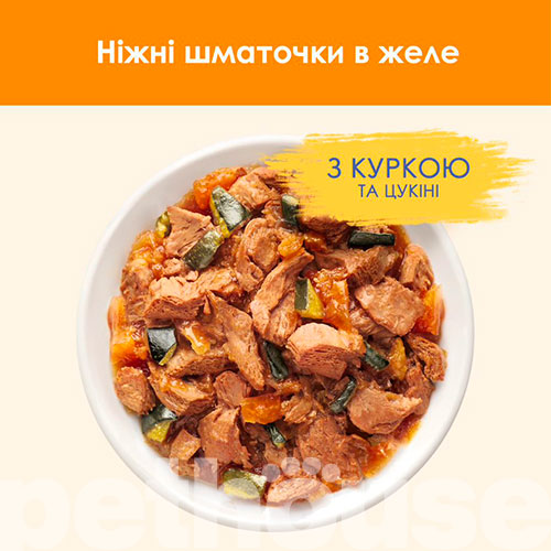 Cat Chow Ніжні шматочки з куркою та цукіні в желе для котів