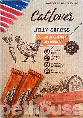 CatLover Jelly Snacks Ласощі у вигляді желе з куркою та морквою для котів 